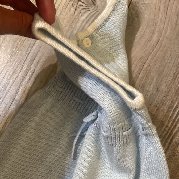 Tommy Hilfiger New Without Tags Knitted Light Blue One Piece Romper Size 6-9 Mos - Picture 5 of 10